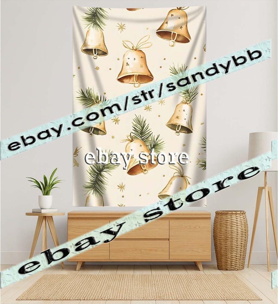 Festive Bells Pattern elegant simple subtle tapestry 39X59 in