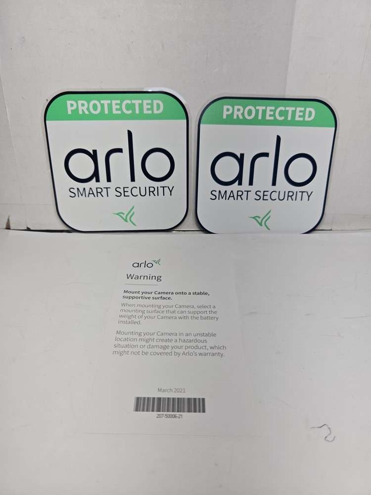 Arlo security camera warning signs/ decals (Laminated) X 2