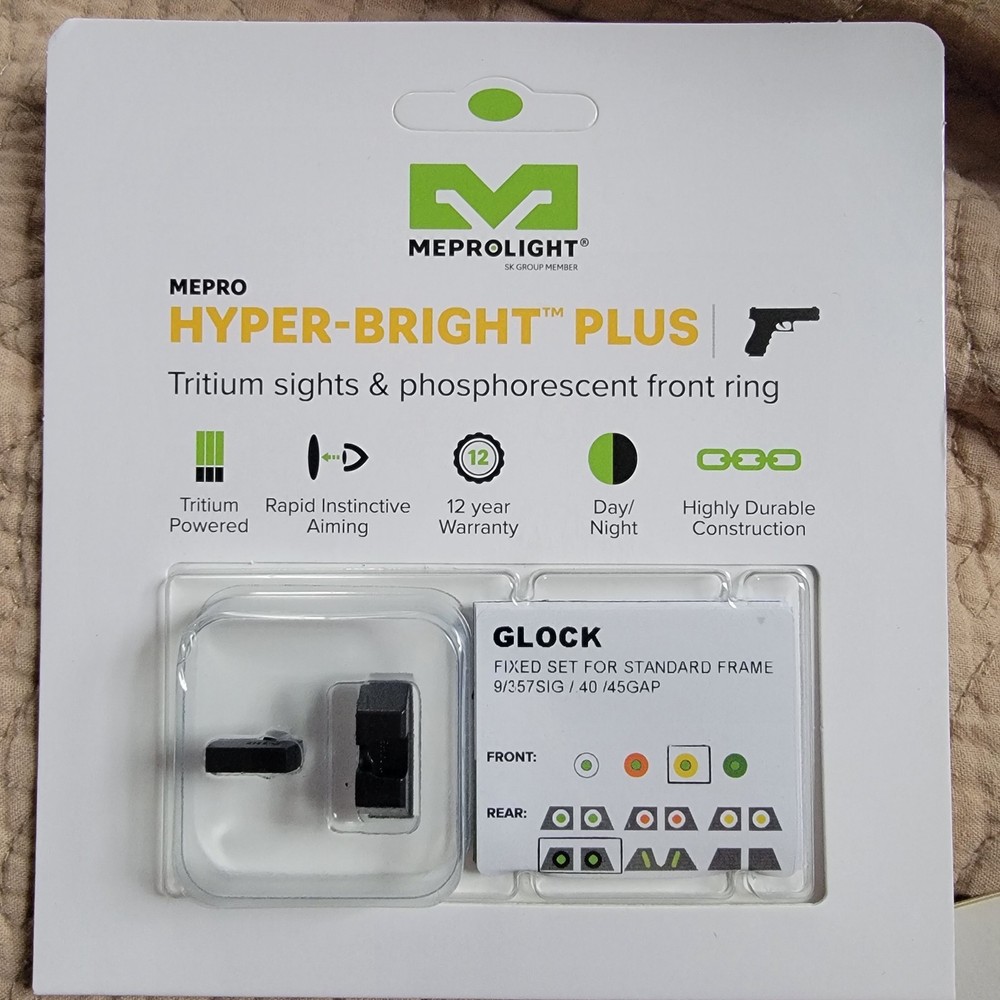 Meprolight HYPER-BRIGHT PLUS unopened for standard frame 9/357SIG / 40 /45GAP
