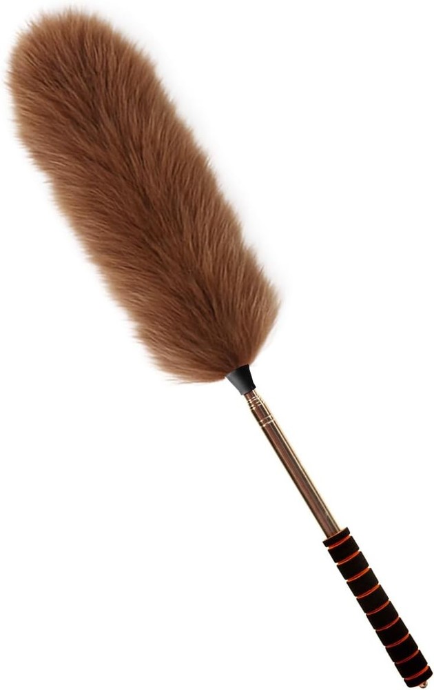 Lambswool Duster 14'' Length Solid Wooden Handle Leather Hang Strap Cleaning