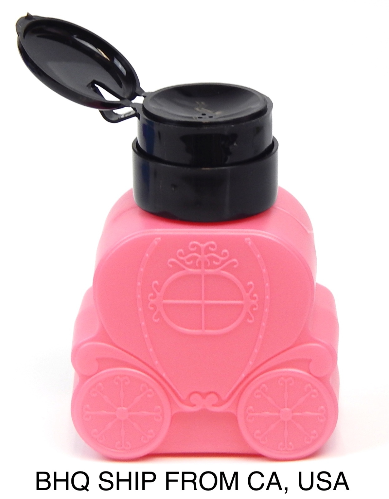 Nail Pump Dispenser Bottle Carriage Shaped (Pink)