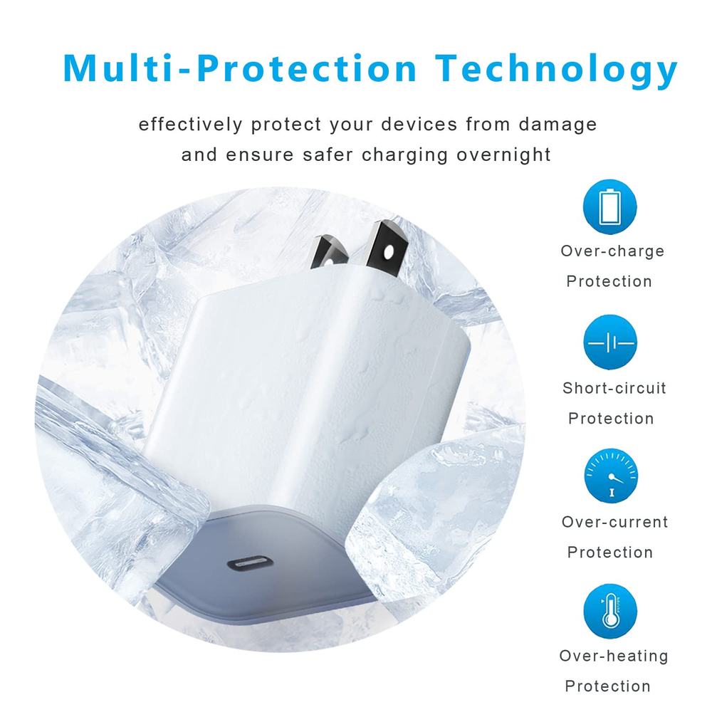20W USB Type C Power Adapter Fast Charger Cube Block For iPhone iPad Android LG