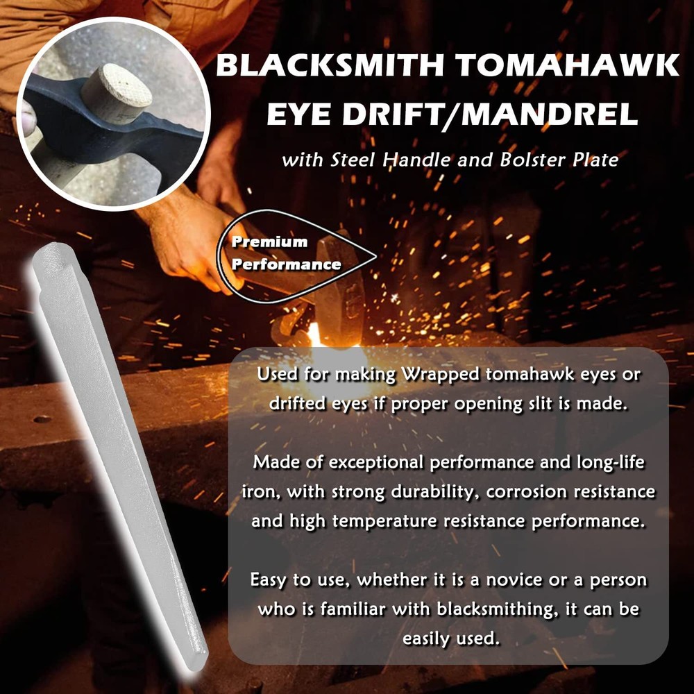 Blacksmith Drift Tool Blacksmithing Tomahawk Eye Drift / Mandrel Blacksmith Tool