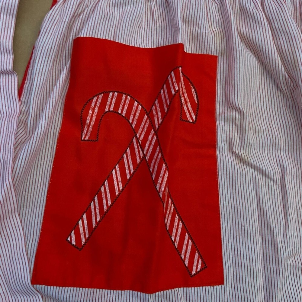 #5994 Handmade candycane pattern Christmas apron
