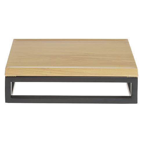 HUBERT® Black Display Riser with Butcher Block Top - 3 1/5"H