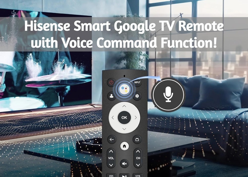 Original ERF3V0H Remote Control for All Hisense Google TVs with Voice Control