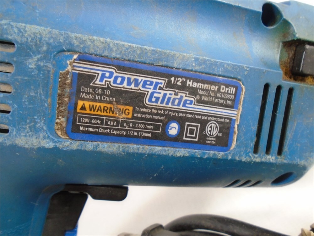 Power Glide 1/2” Hammer Drill Model 60109800 Variable Speed Reversible