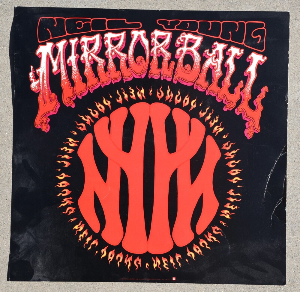 Neil Young Mirrorball Emek Design Artwork 1995 Double Sided Rare Original Poster