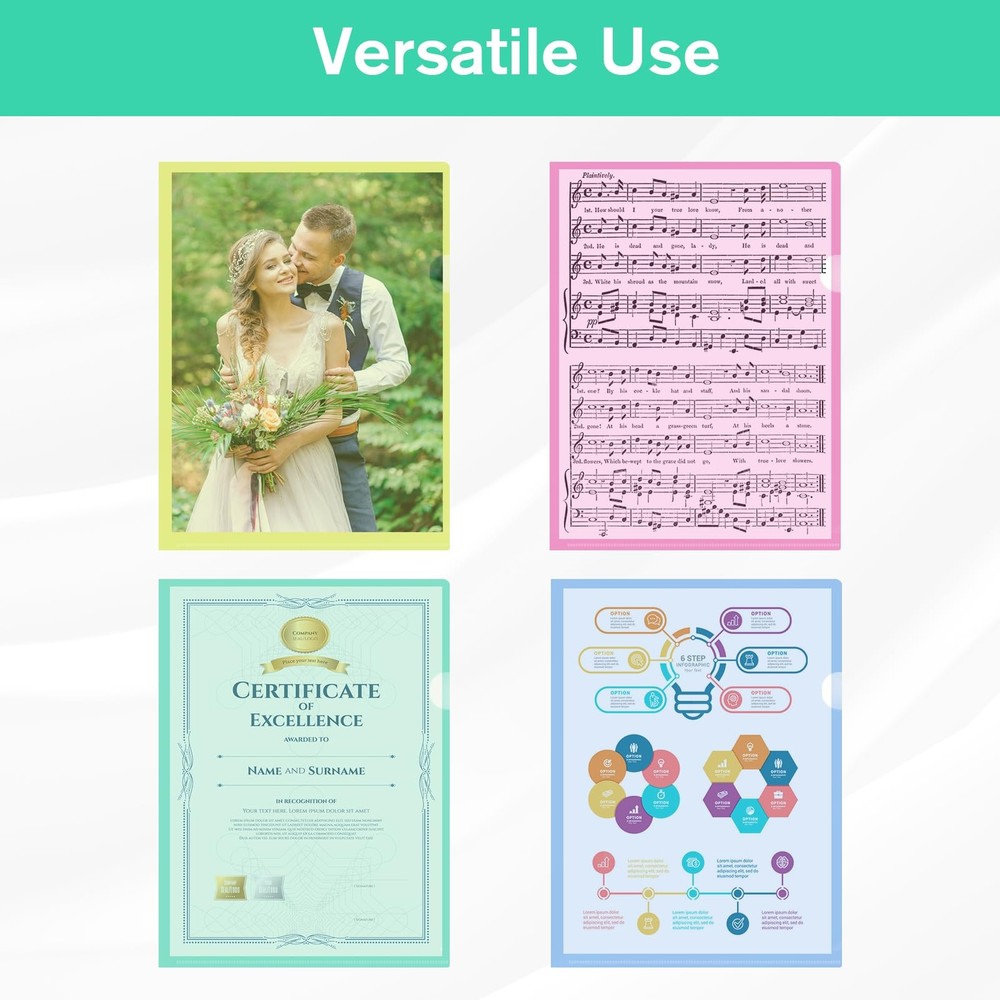 35 Pack Clear Plastic Folders Sleeves Document Project Pockets for Letter Size