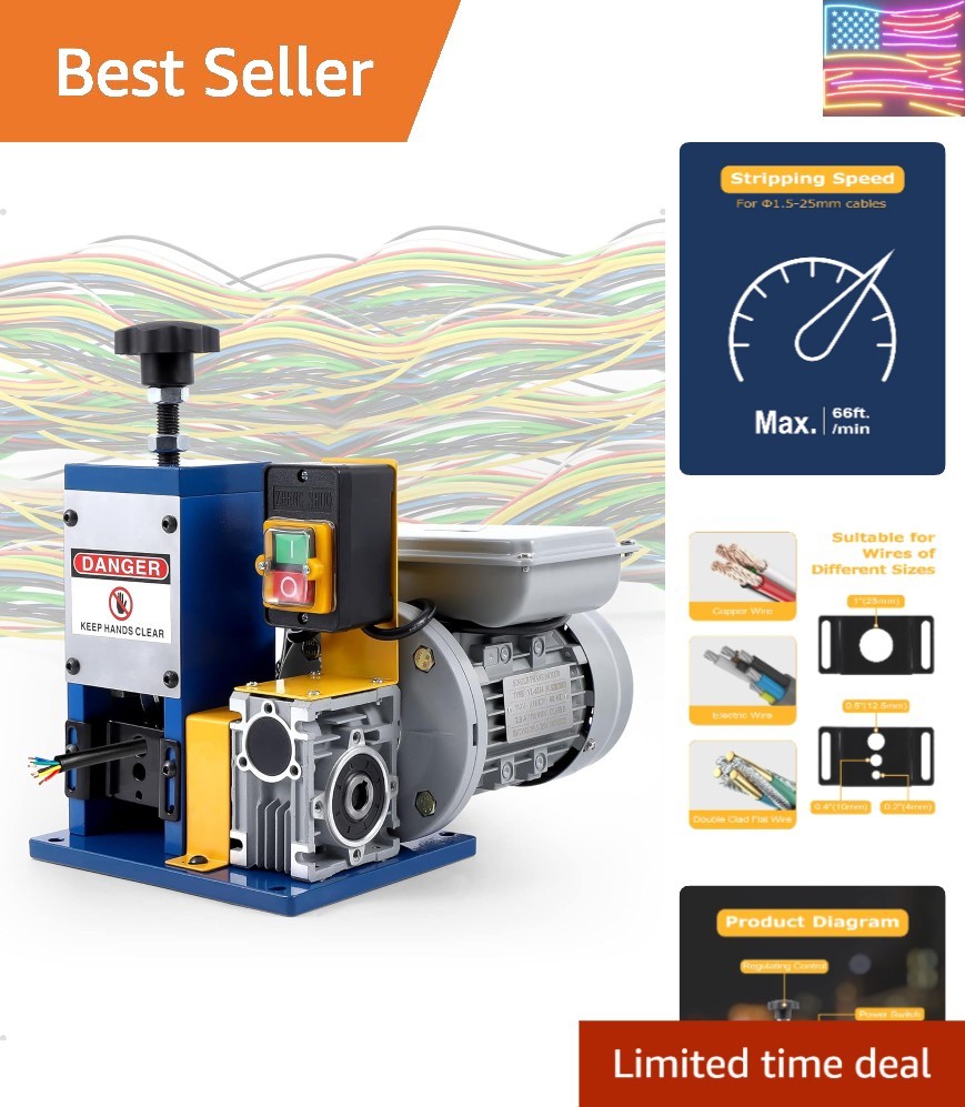 Automatic Wire Stripping Machine for 0.06" -0.98",[High Precision] Wire Strip...