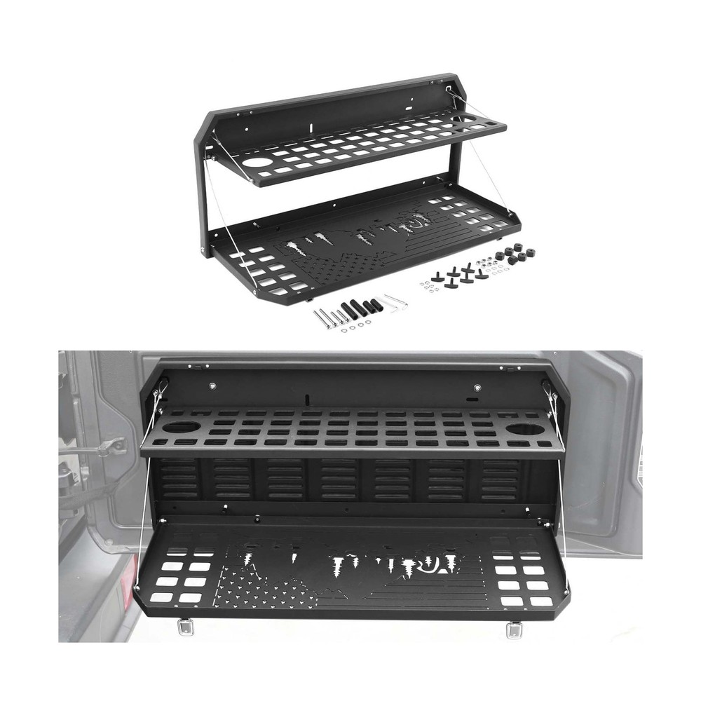 Hoolcar Tailgate Table Double-Layer Foldable Table Cargo Shelf Storage Rack C...