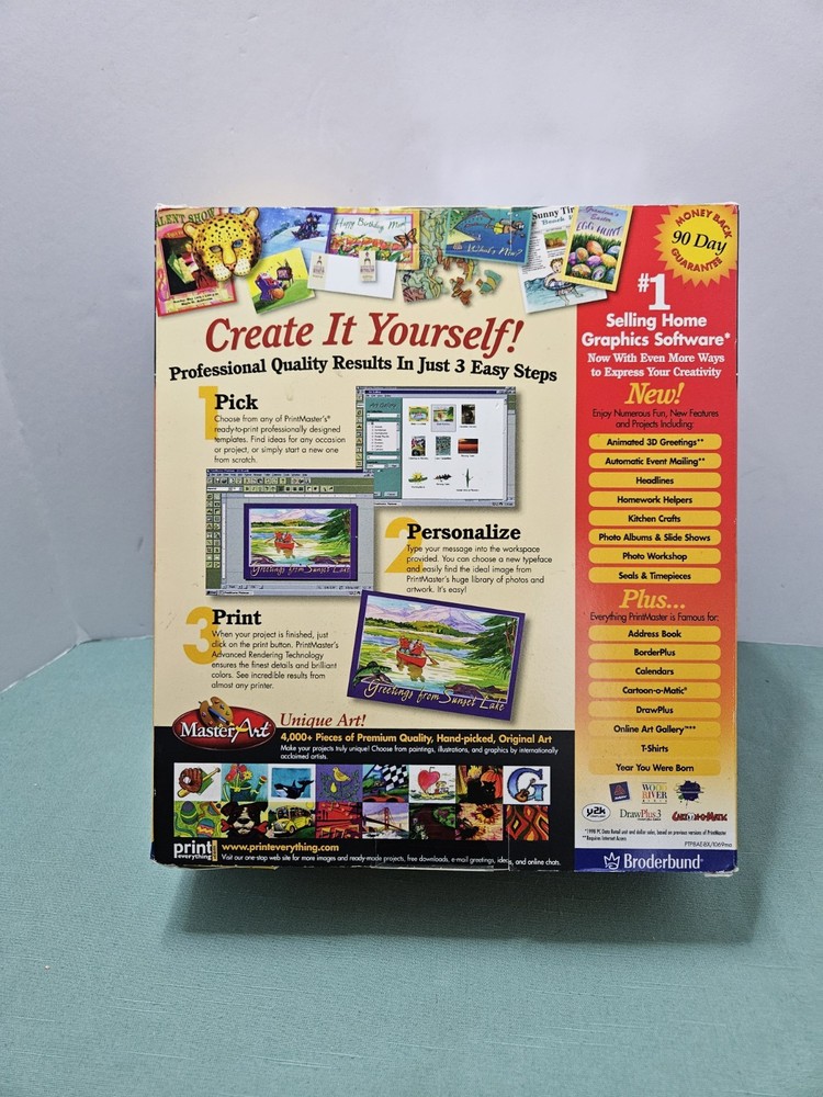 Print master platinum 8.0 11 CD’s Install Program & Art CDs From Broderbund