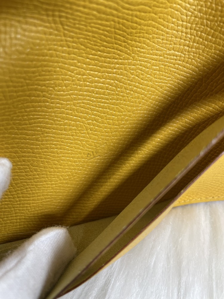 Hermes Notebook Cover Yellow Leather With Blue Notebook Authen