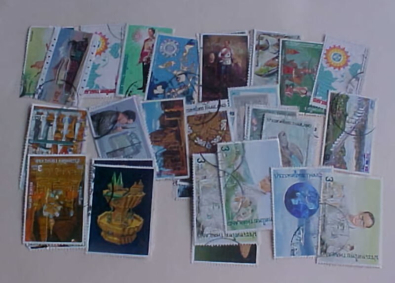 THAILAND STAMPS 35 DIFF. LARGE  COMMEMORATIVES  3B & HIGHER USED