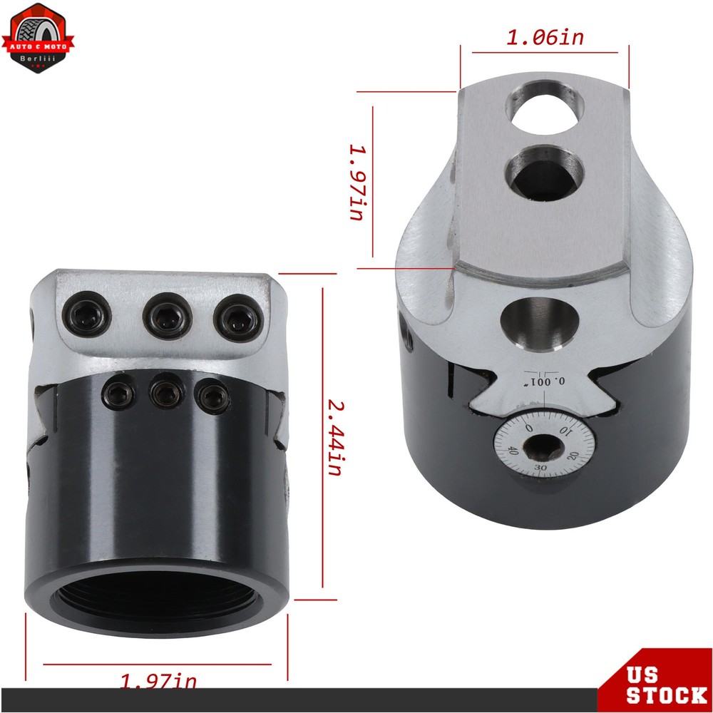 2" High Precision Threaded Boring Head 1-1/2-18" Thread Mount 1/2" Hole Size