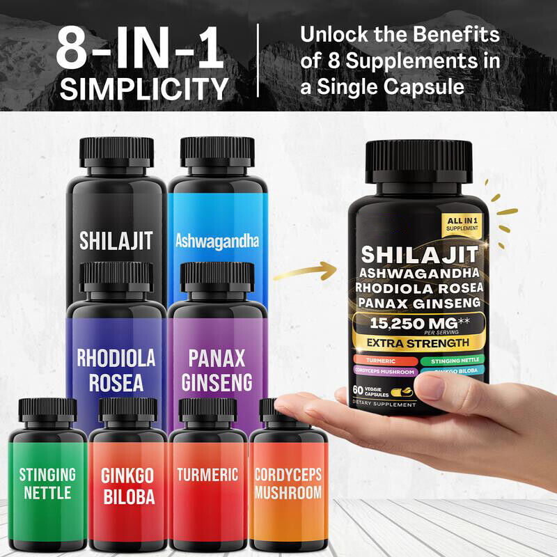 2pcs Dynamic Vitality Bundle - Sea Moss Multivitamin & Shilajit Power Combo 1Set