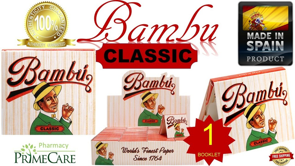 Authentic Bambu CLASSIC Regular World's Finest Rolling Paper 33 Leaves (SPAIN) 1