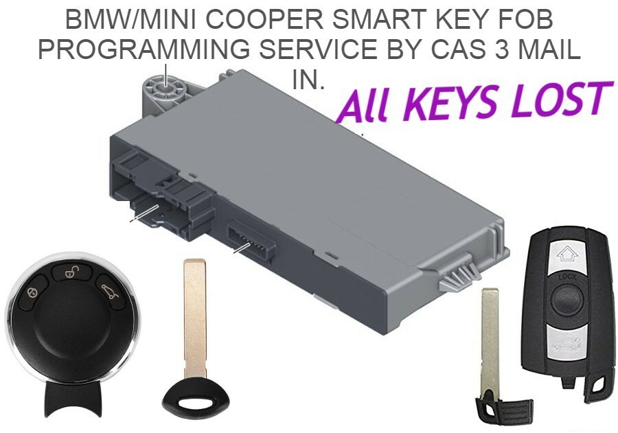 BMW/MINI COOPER CAS3 ALL KEYS LOST KEY PROGRAMMING MAIL IN SERVICE!