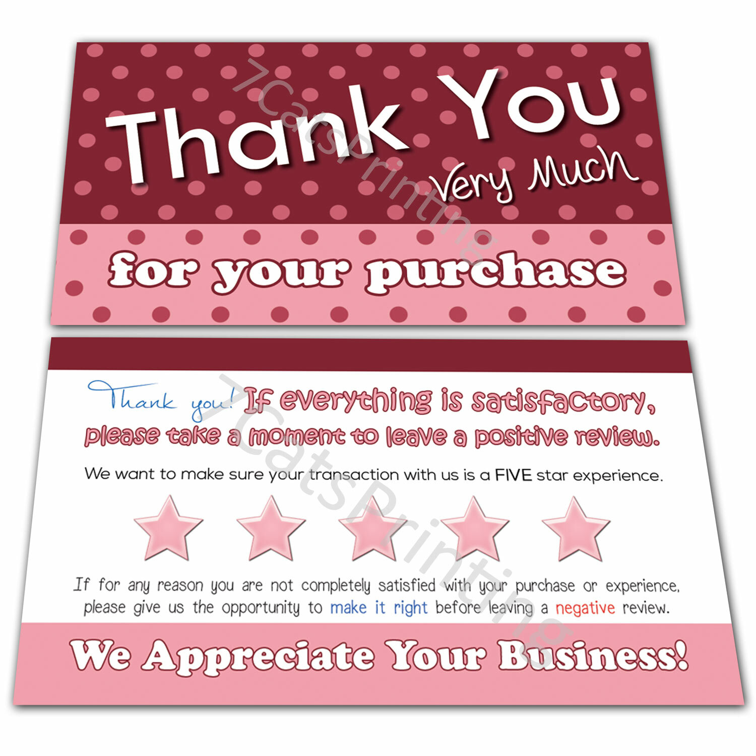 100 Thank You For Your Purchase Order Cards for eBay Seller Poshmark Etsy Notes