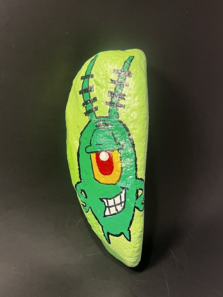 Plankton Hand Painted Rock Great Gift! SpongeBob SquarePants