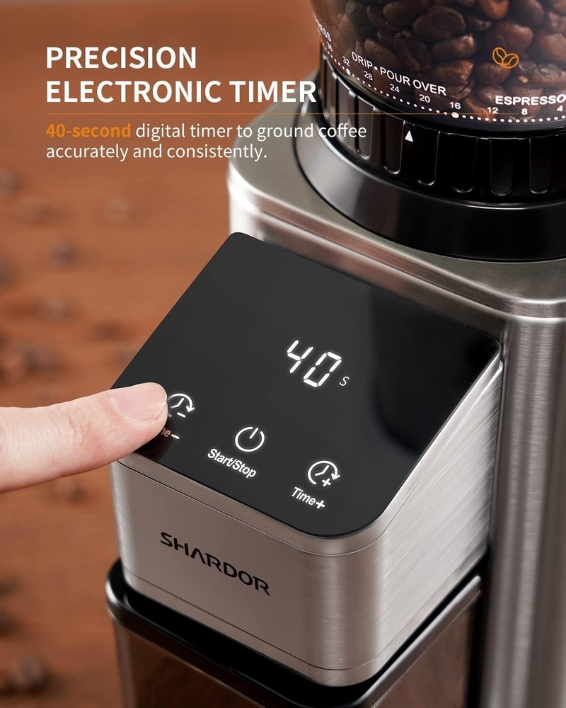 Ultimate Coffee Experience - 48 Grind Settings & Precision Timer Coffee Grinder
