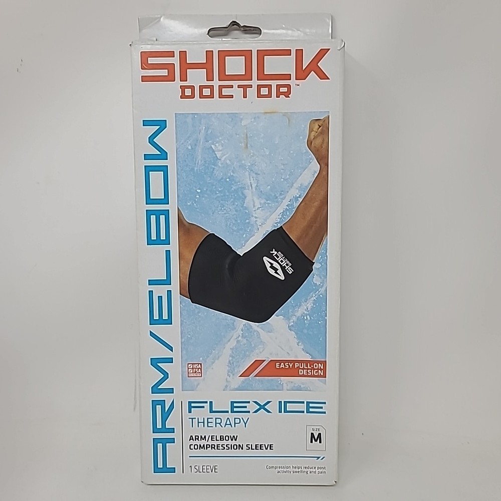 Shock Doctor Flex Ice Therapy Arm Elbow Compression Sleeve M Cold Hot Support