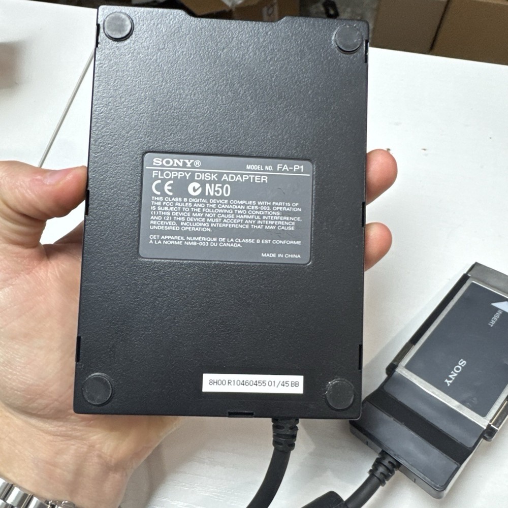 Sony FA-P1 External Floppy Disk Drive With PCMCIA Adapter