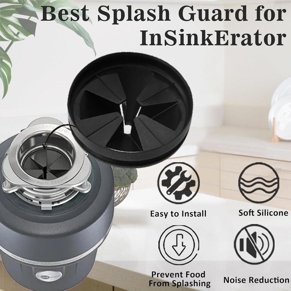 Garbage Disposal Splash Guard, 3 3/8" Upgraded for Insinkerator Evolution Series