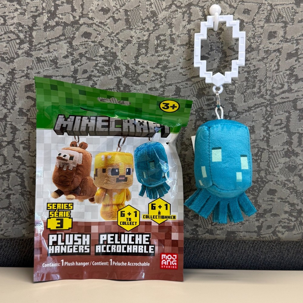 Mojang Minecraft Series 3 Plush Hanger Glow Squid Blind Bag Backpack Clip