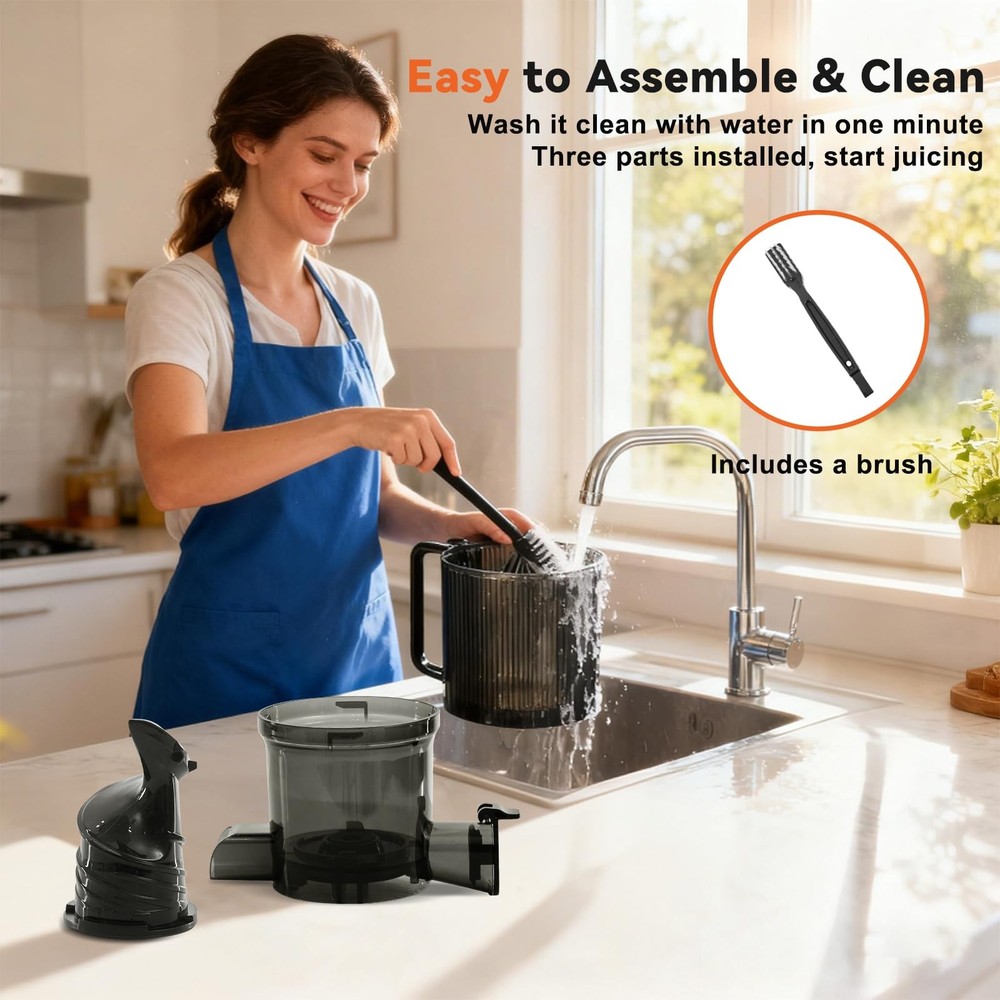 Cold Press Juicer Machines Masticating Reverse Function Easy Clean NEWBULIG