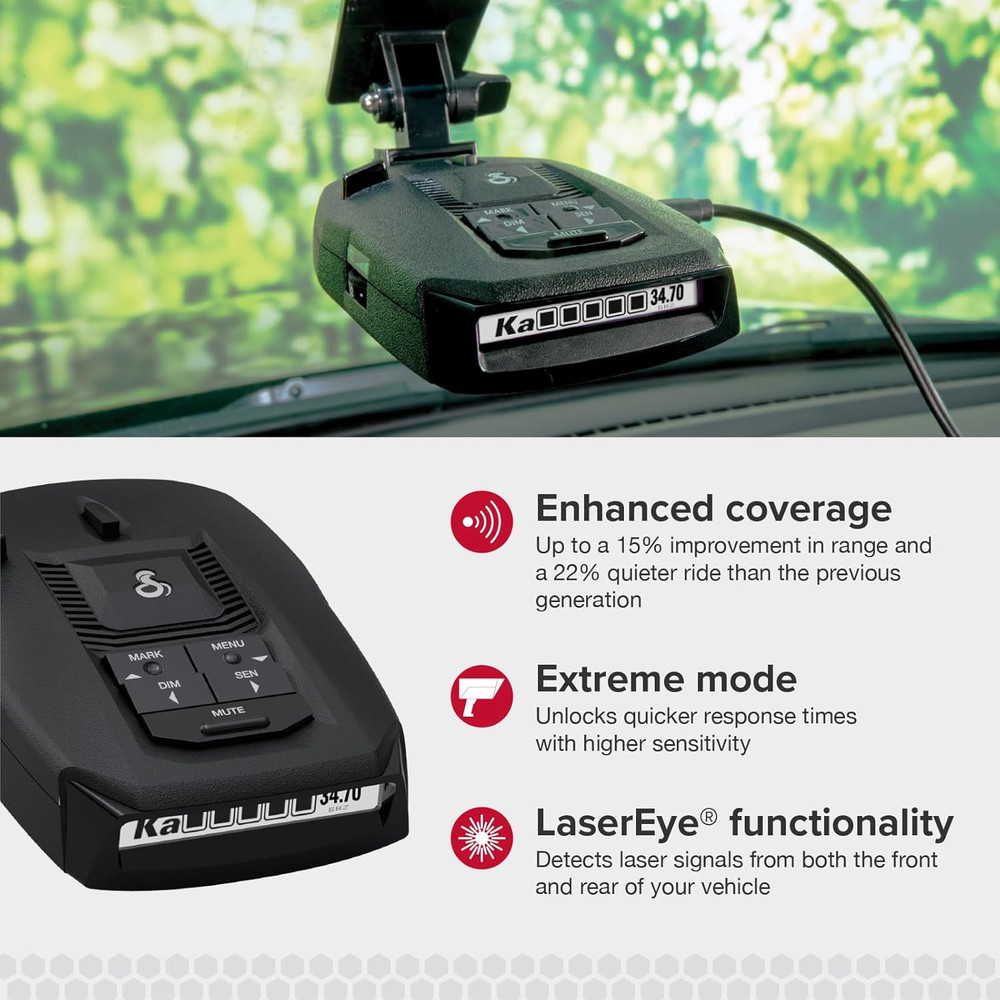 RAD 490I Laser Radar Detector – New Model with Long Range Detection, Bluetooth,