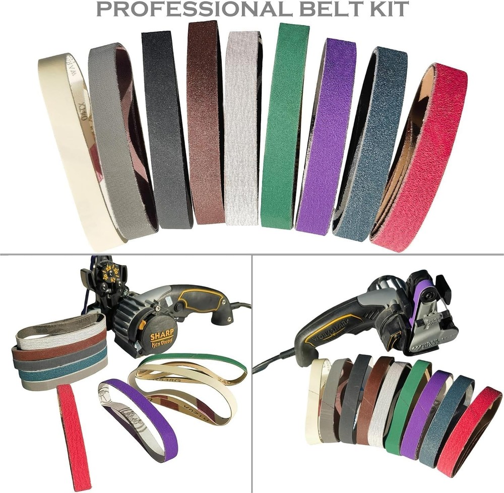 18PCS 3/4"x12" Replacement Sanding Belts for Work Sharp Knife & Tool Sharpener