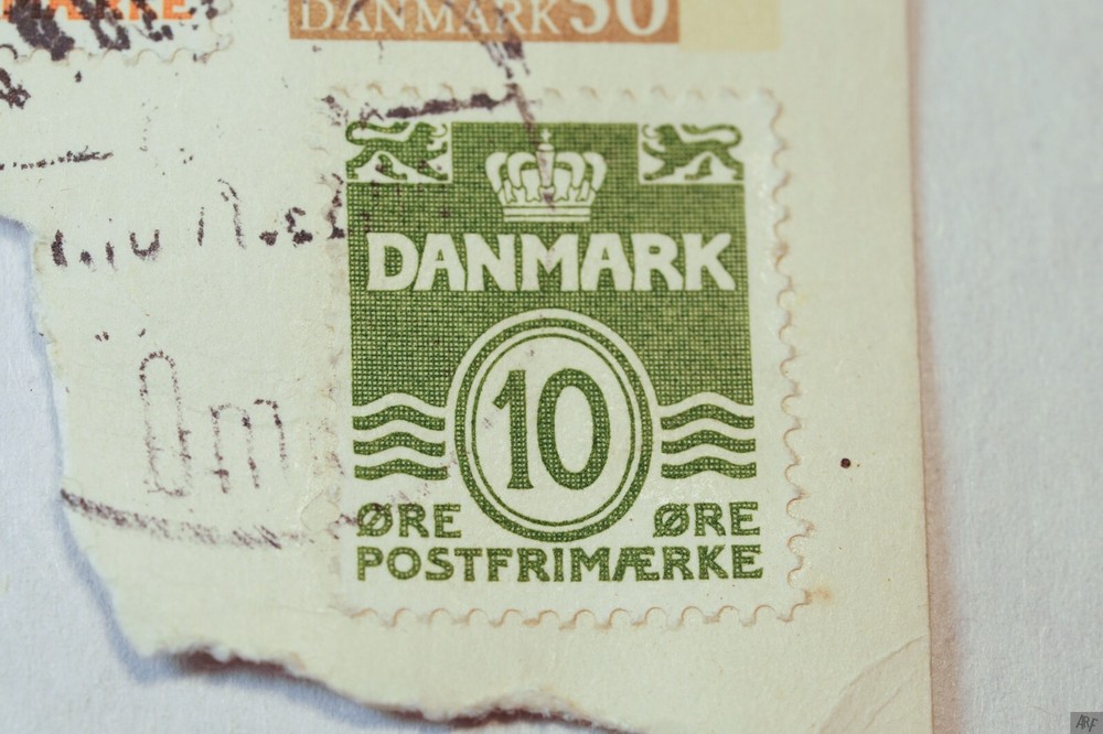 Denmark Postal Stationary Cut Square with Two Other Stamps