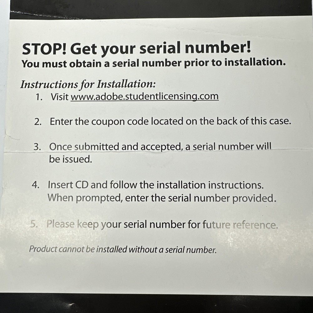 Adobe Creative Suite 2 Premium Mac Student Licensing Disc Set Only VG
