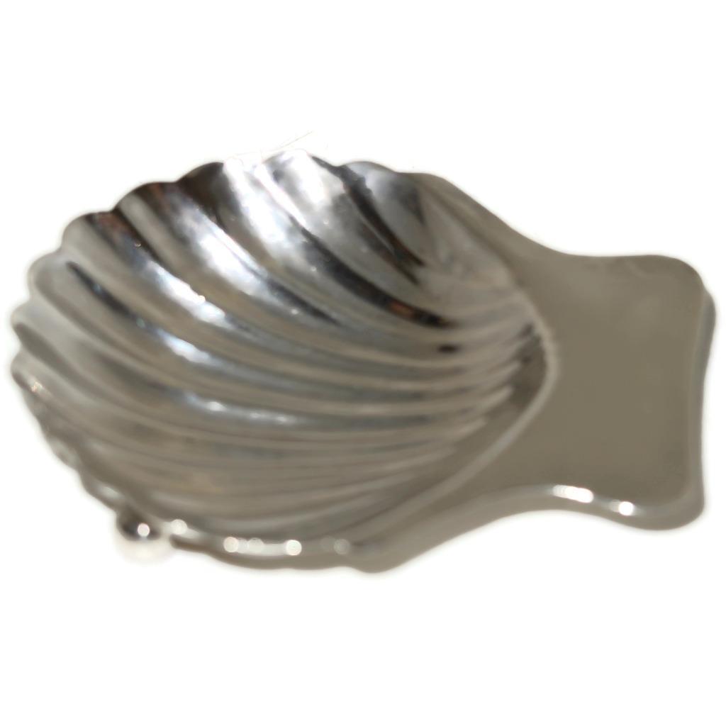 Mexico Maciel Sterling Silver Footed Shell Shape Master Salt Cellar, 2 3/4"