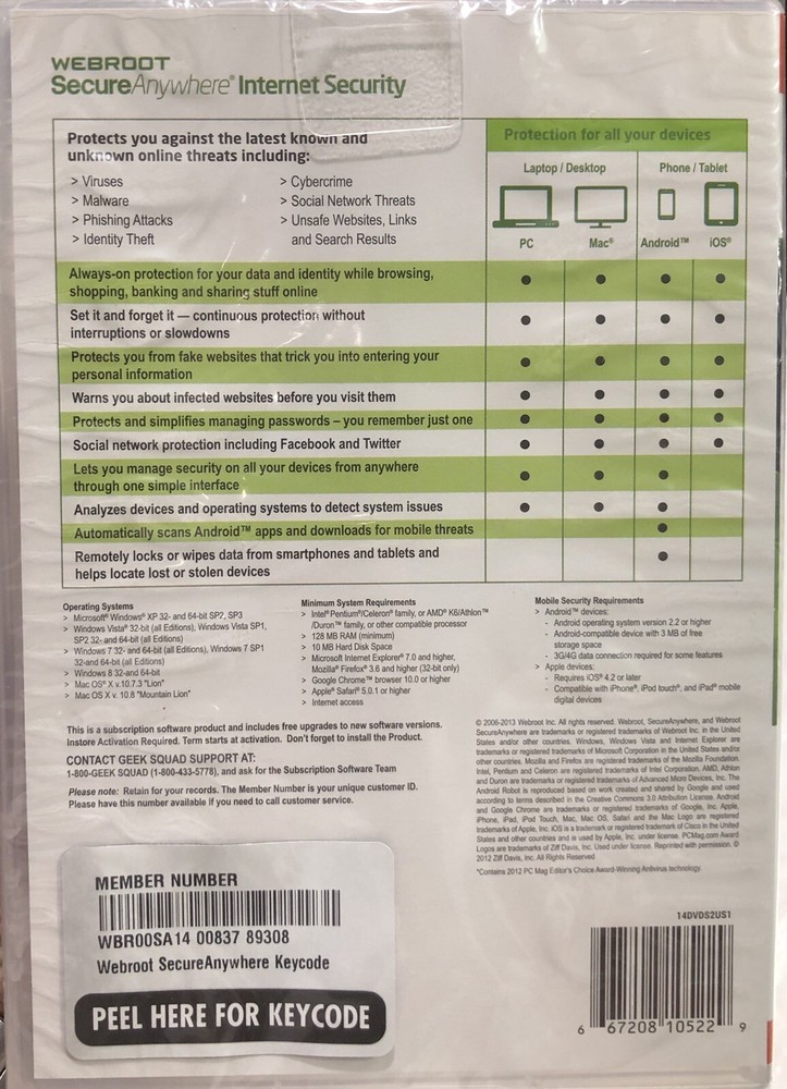 Webroot Secure Anywhere Internet Security