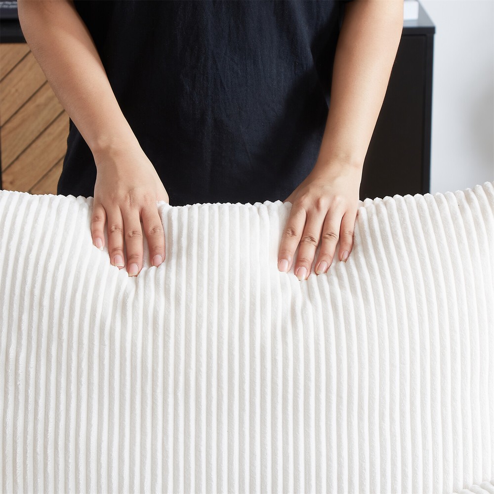 Convertible Sleeper Sofa Bed Loveseat Sofa with Pull-Out Bed & 2 Pillows