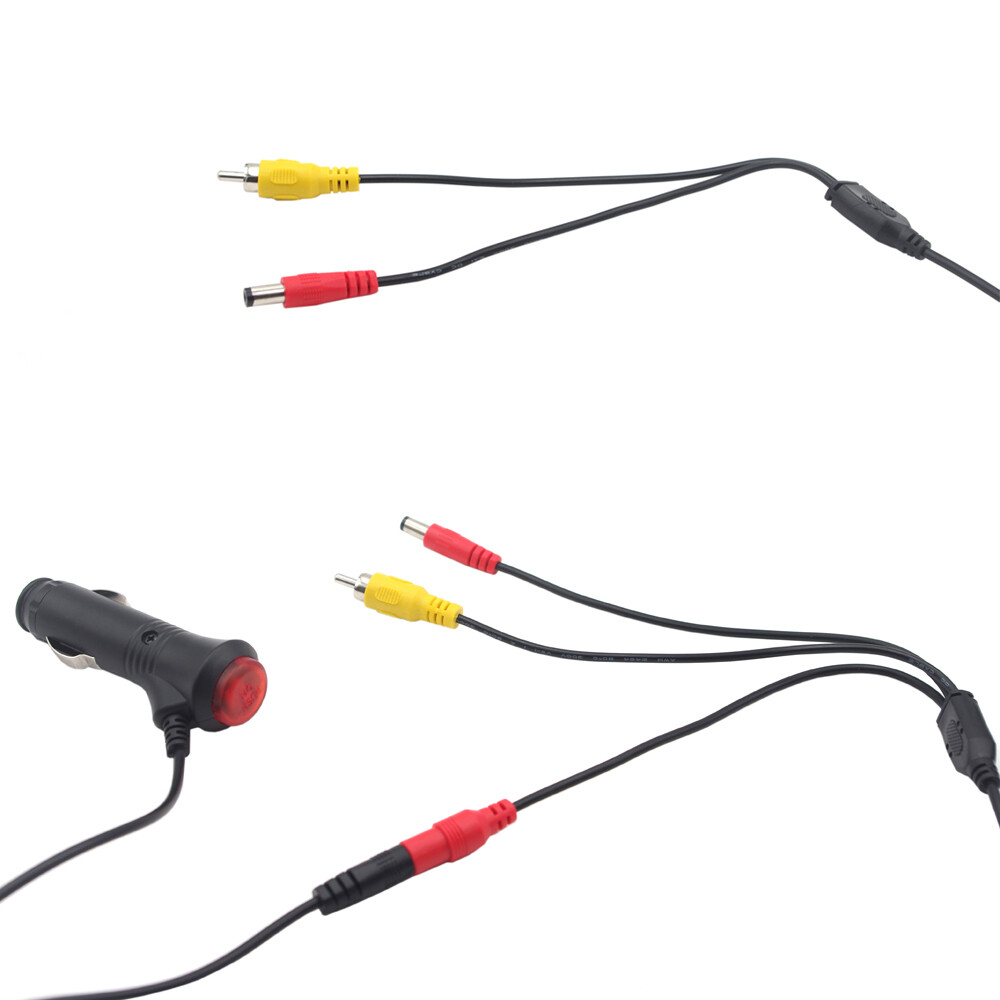Cigarette Lighter Power Supply for Car Rear View Camera&RCA cable Backup Camera