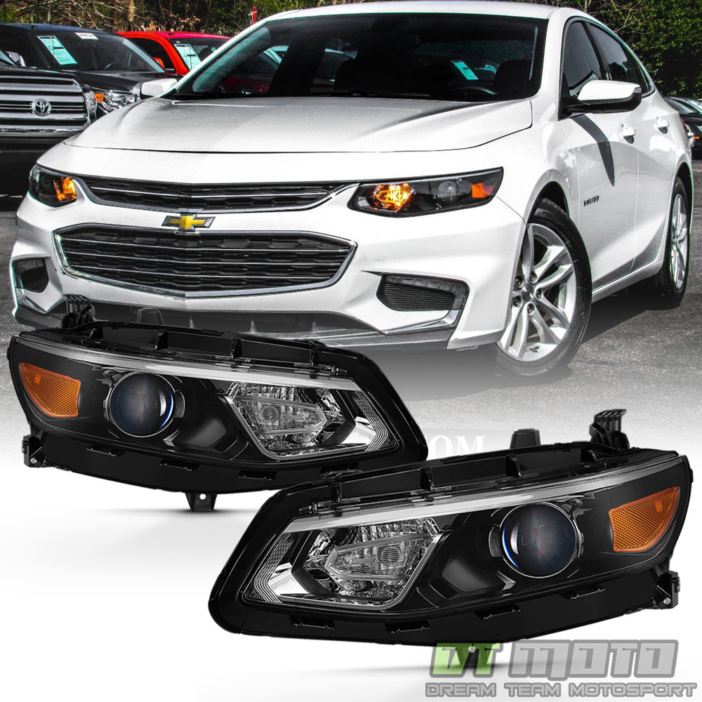 PAIR [Halogen Model] 2016 2017 2018 Chevy Malibu Projector Headlights Left+Right