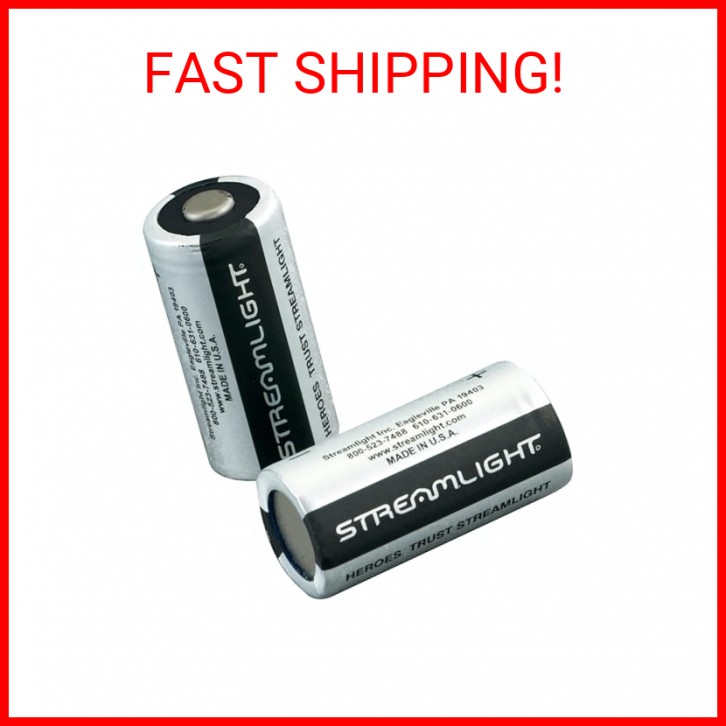 Streamlight 85175 CR123A Lithium Batteries, 2-Pack