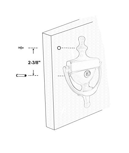 Solid Brass Door Knocker, 7", with 160 Degree Glass Len 1 Pack Polished Brass