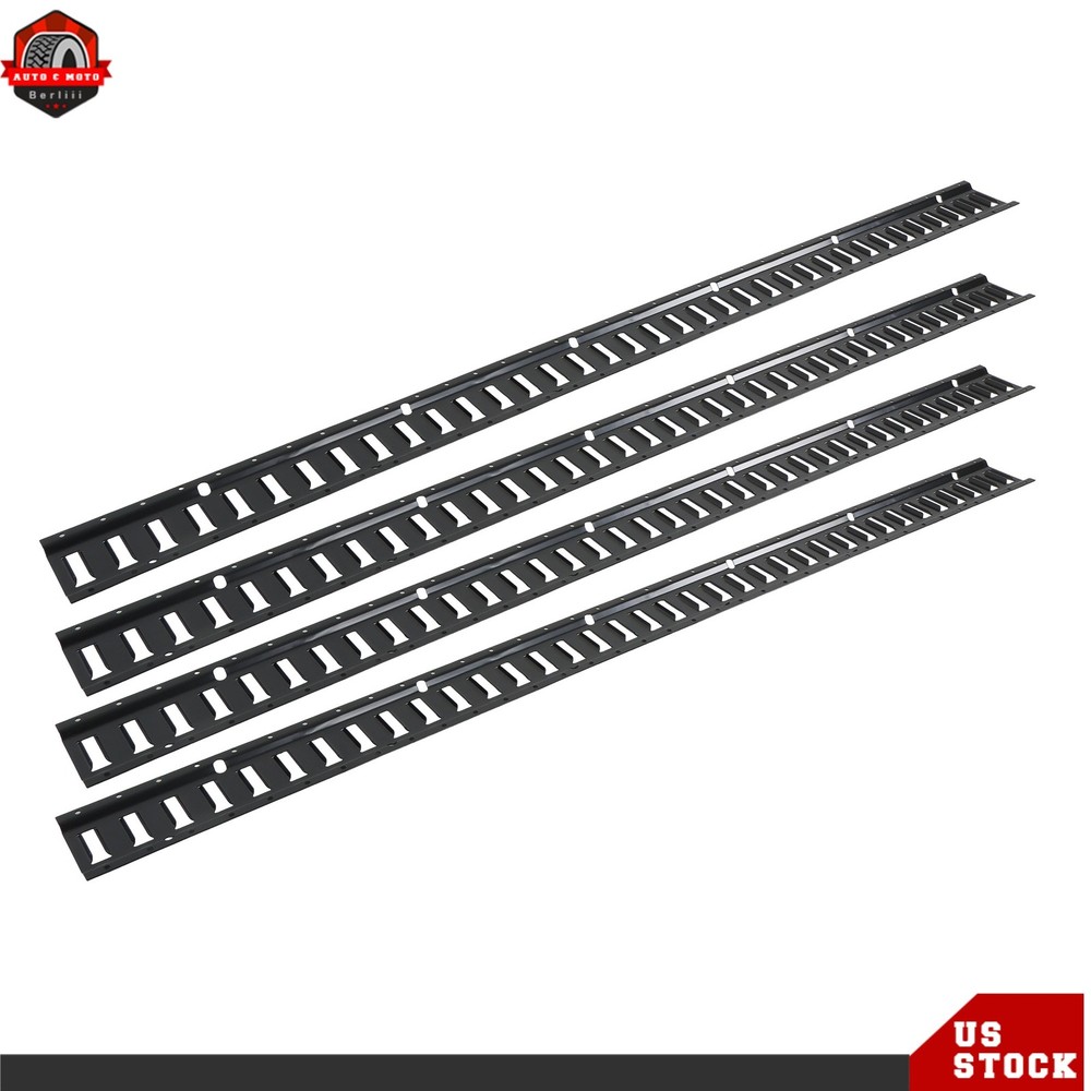 4 Pack 6' E Track Tie Down Rail System Secure Cargo Powder Coated Black For Vans