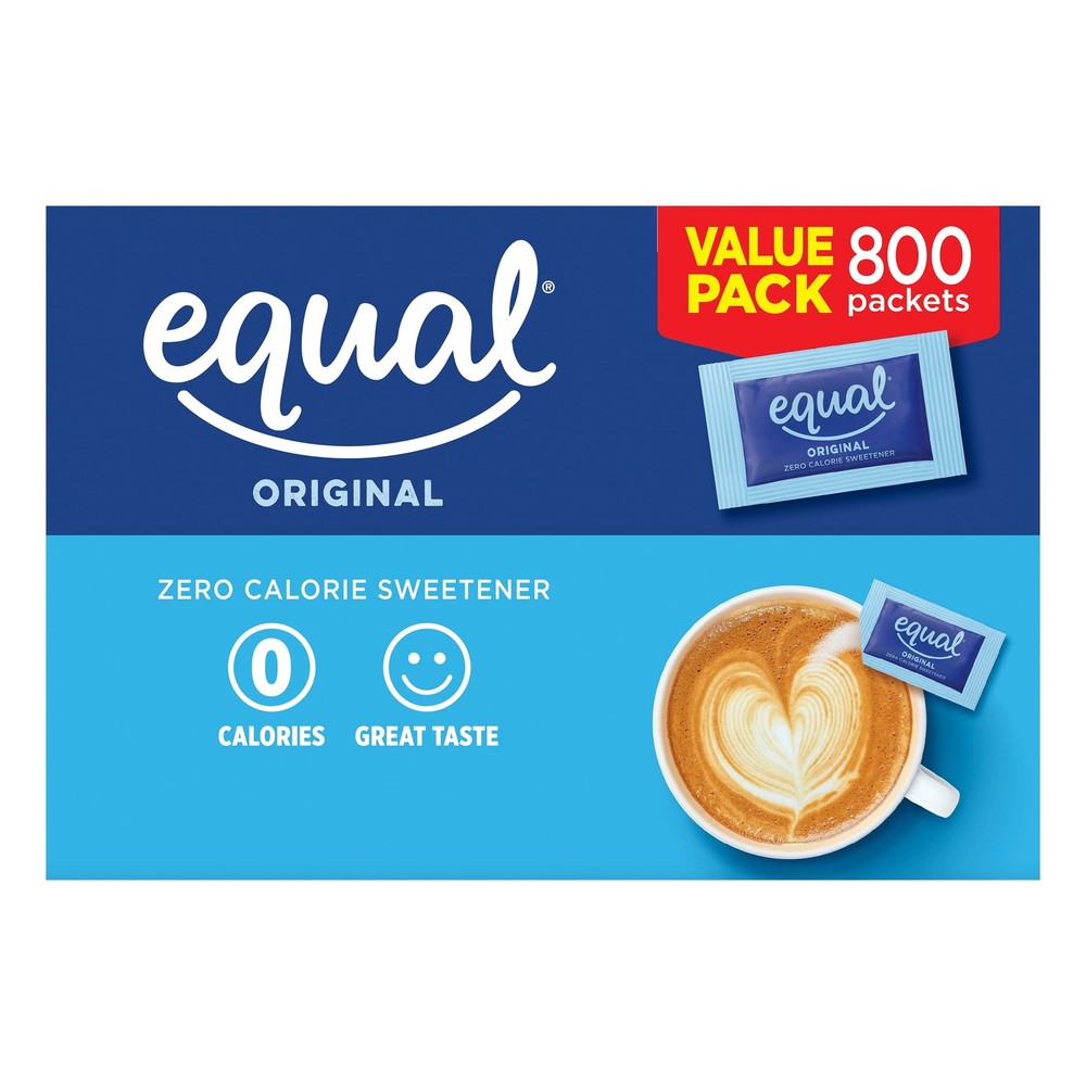 EQUAL Zero Calorie Sweetener, Sugar Substitute, 800 Packets