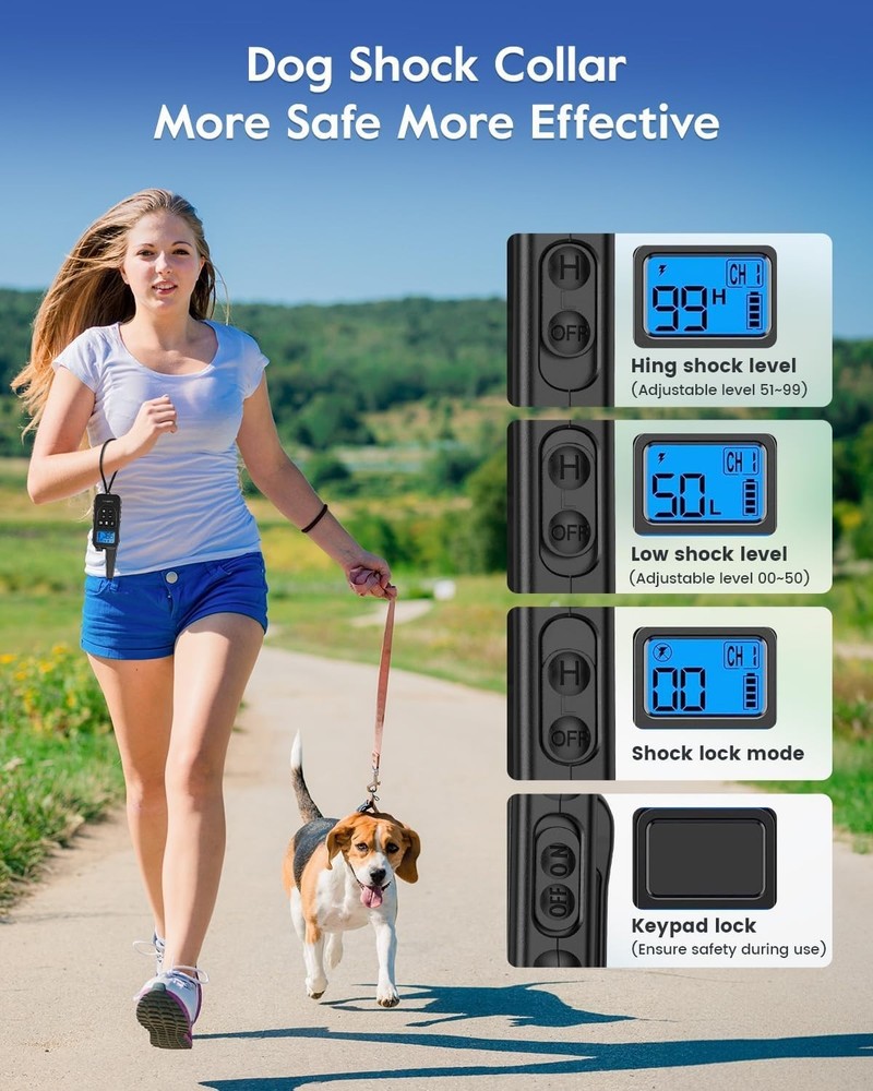 Remote Dog Shock Collar with 7 Modes & 4200Ft Range - Safe & Effective Training