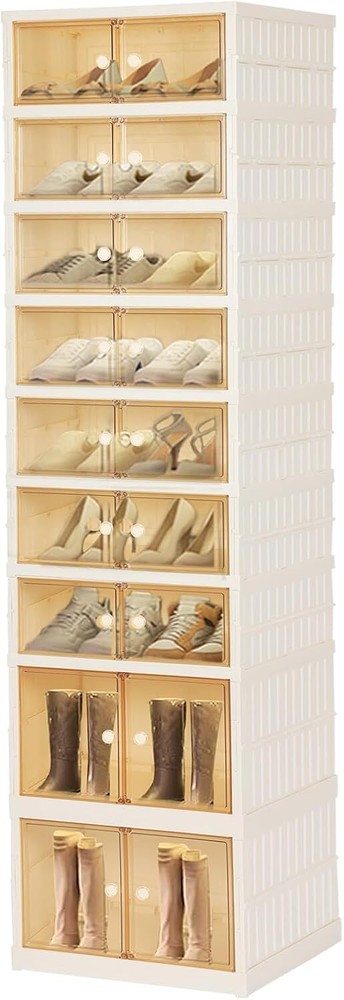 Foldable Shoe Organizer Storage Box, Portable Extra Large Folding Shoe Rack