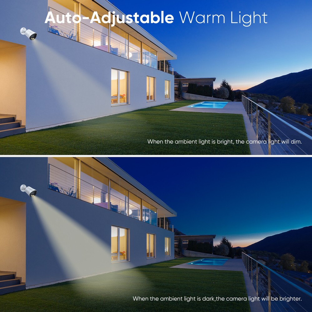SANNCE 1080P Full Color Night Security Camera Warm Light fr Security CCTV System