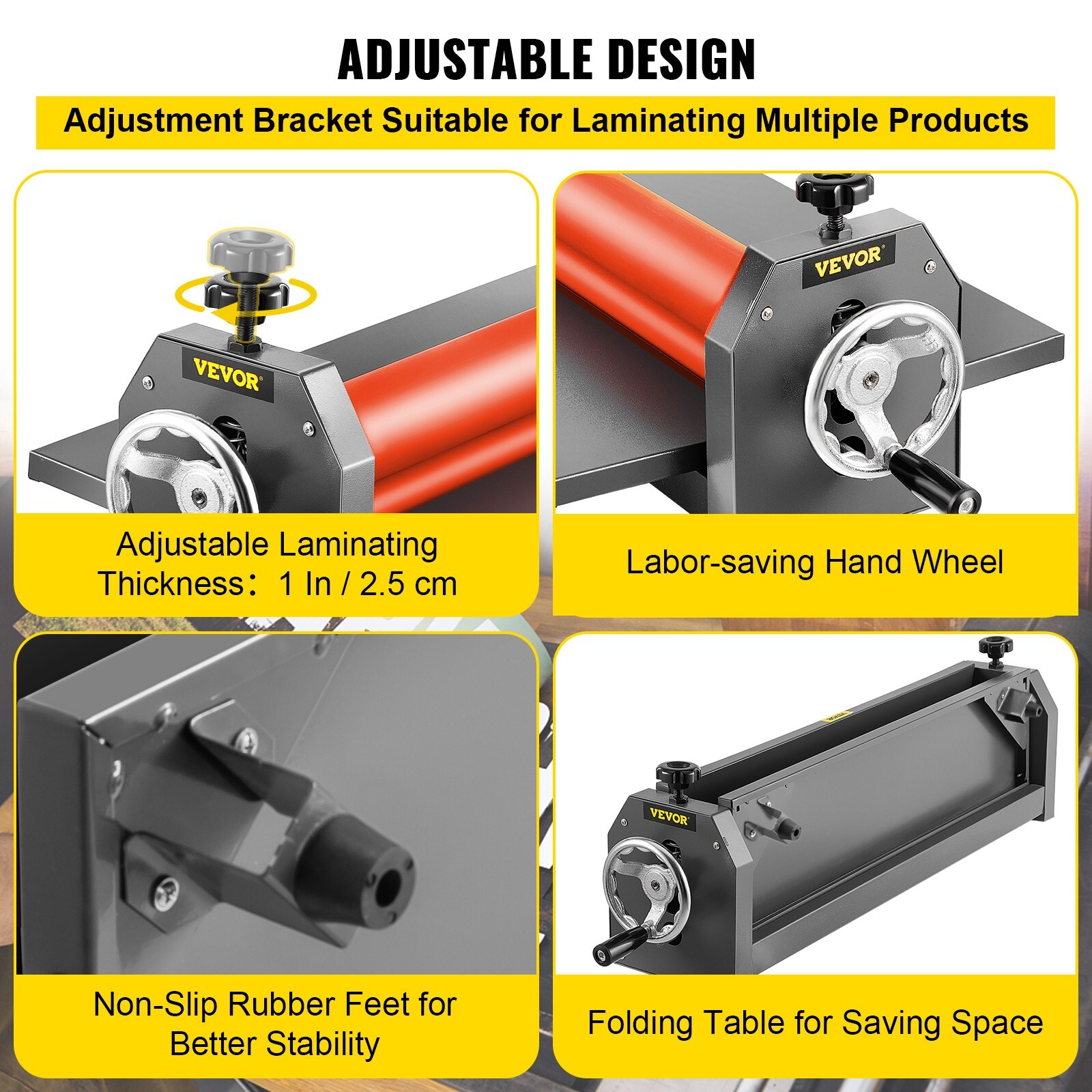 VEVOR Cold Film Laminator 51in Manual Laminating machine 1300mm Vinyl Photo Roll