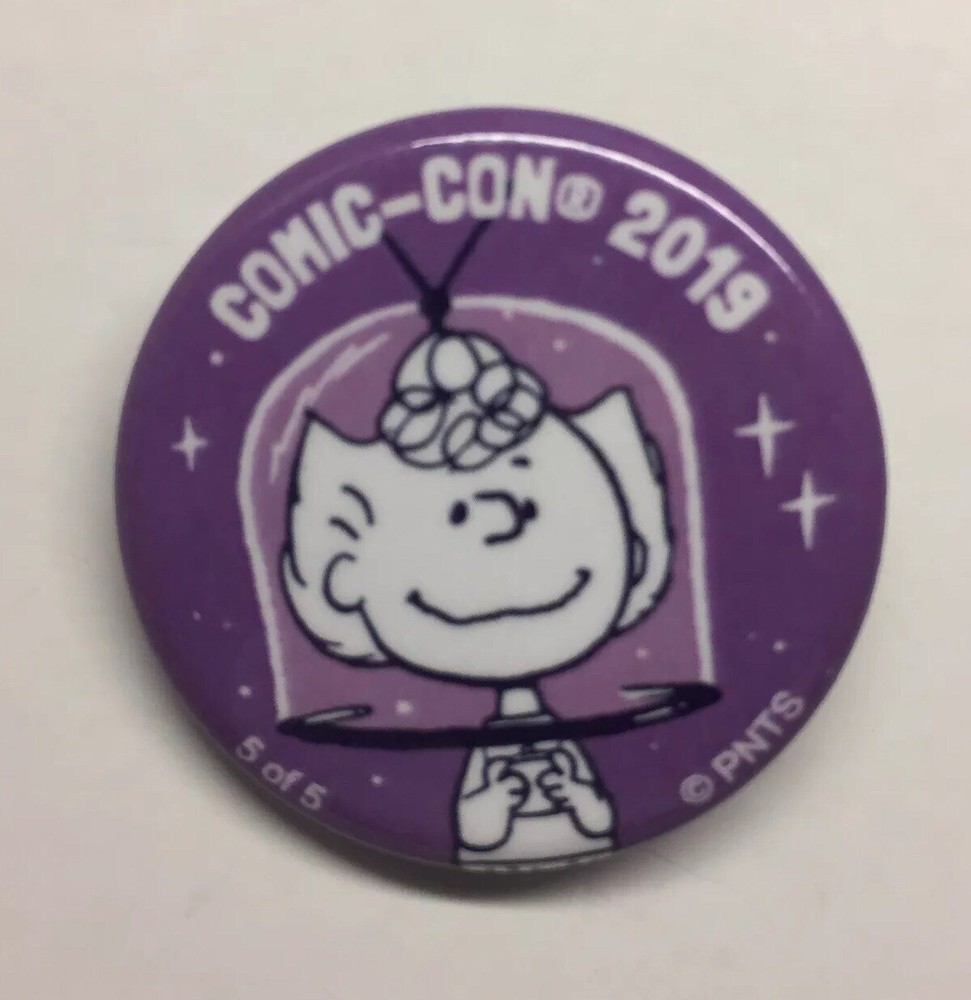 SDCC 2019 Exclusive Peanuts Daily Button Pin Sally Astronaut