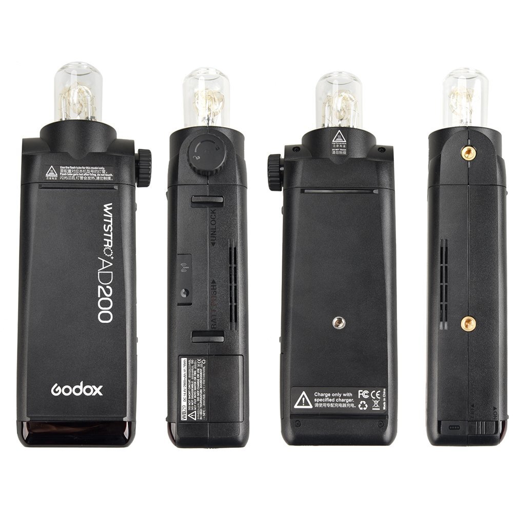 US Godox AD200 Strobe Flash 200W with Bare Bulb Outdoor Speedlite Pocket Flash