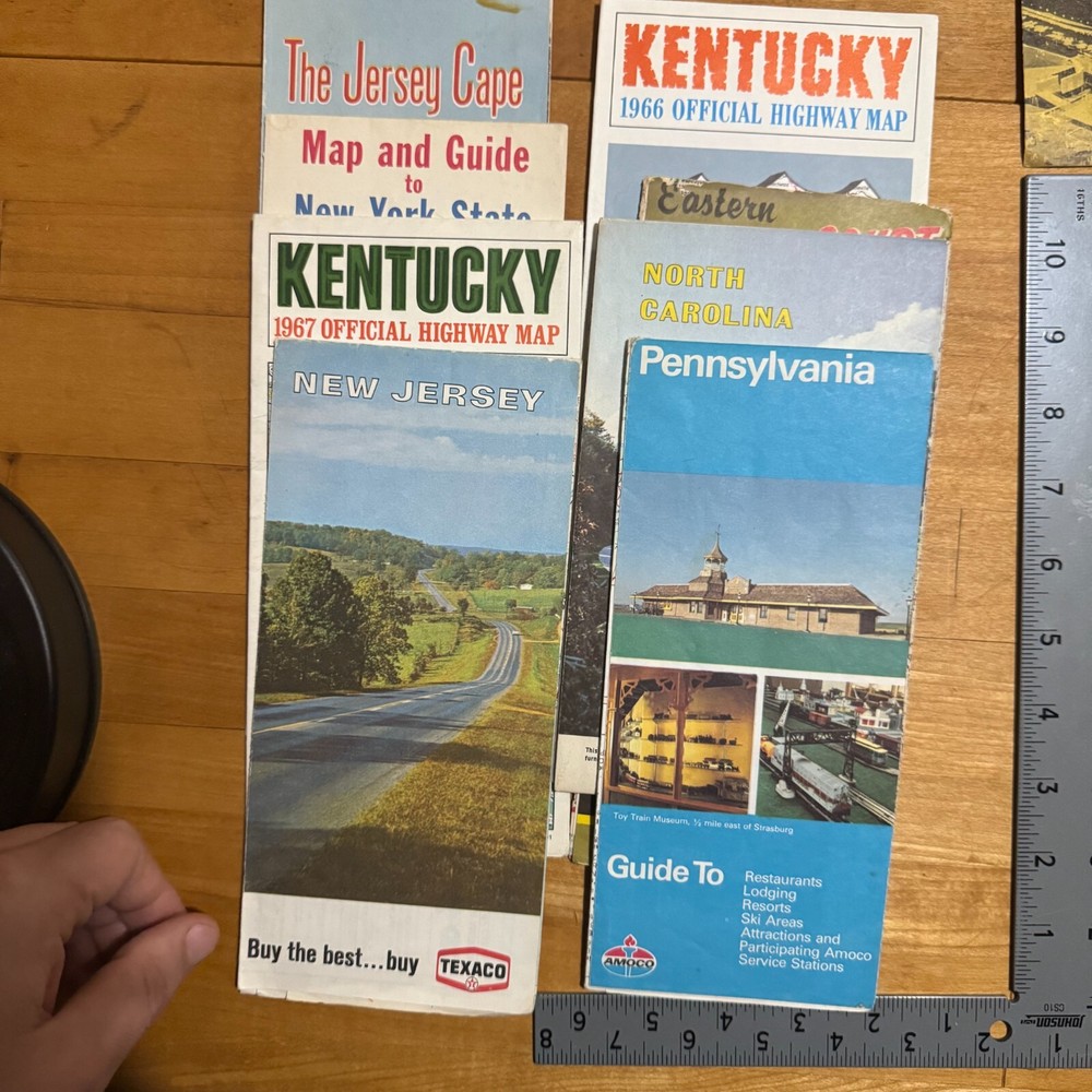 9 Piece Lot US State Maps Seagram Tower Niagara Falls Guide